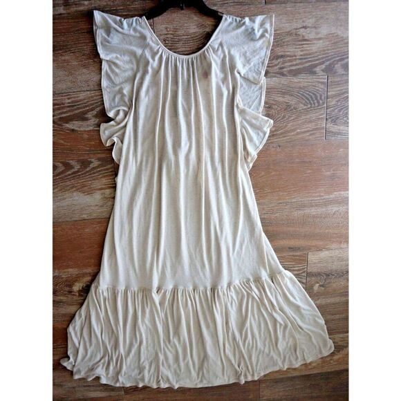 Free People Beach OB1733779 Women's Sz M Oatmeal Terrazo Linen Blend Maxi Dress - Picture 7 of 14
